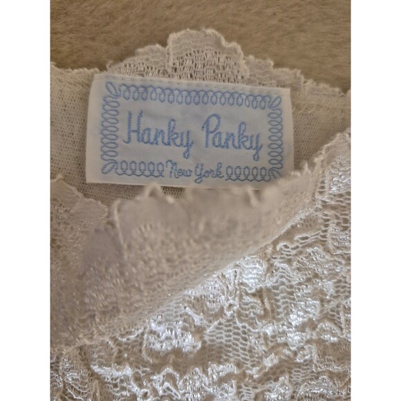 Hanky Panky VTG Slip Dress Night Gown Lace Mesh Layered Empire Dress Cream Sz M - Picture 5 of 6